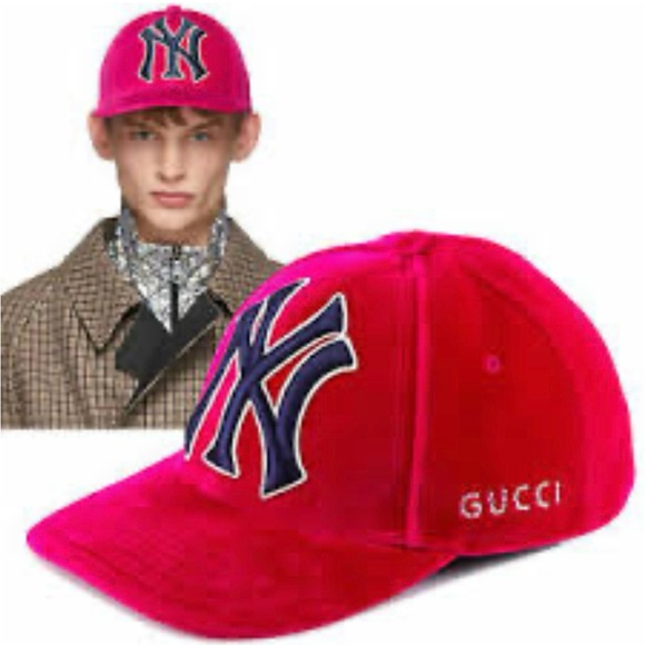 Gucci X Yankees MLB Pink Hat - Picture 1 of 8